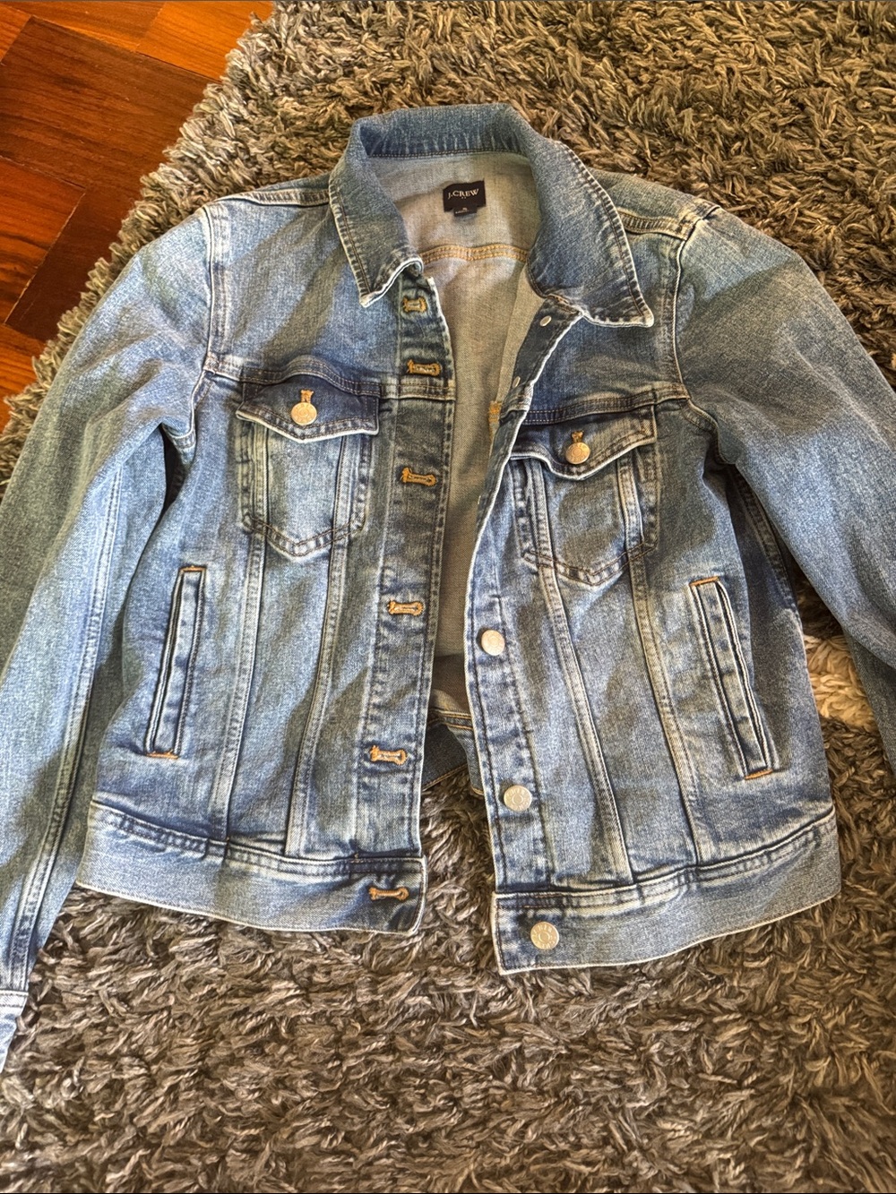 J. Crew Light Blue Denim Jacket with Button-Front